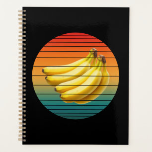Vintage banana fruits heathy food vegan planner