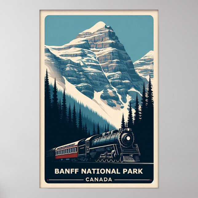 Vintage Banff National Park Canada Travel Poster (Front)