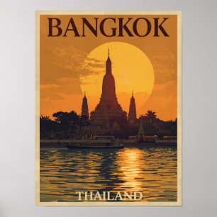 Vintage Bangkok Travel Poster