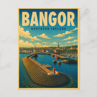 Vintage Bangor Northen Ireland gifts and souvenir Postcard