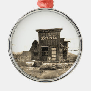 Vintage Bank Building Metal Tree Decoration