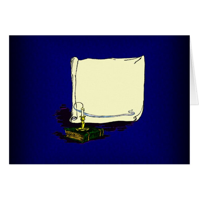 Vintage Banner and Book with Candle Template (Front Horizontal)