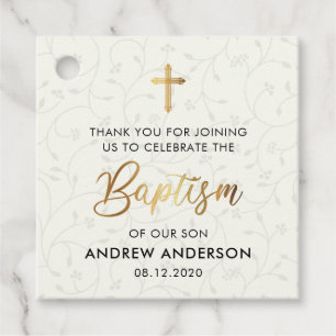 Vintage Baptism Thank You Favour Tags