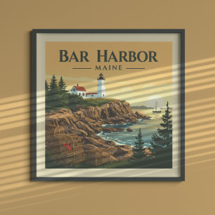 Vintage Bar Harbour Maine Poster