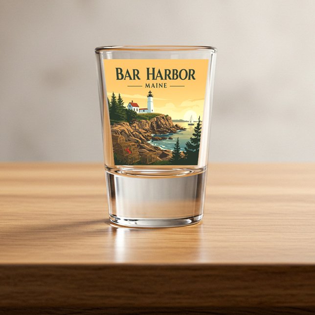 Vintage Bar Harbour Maine Shot Glass (Creator Uploaded)