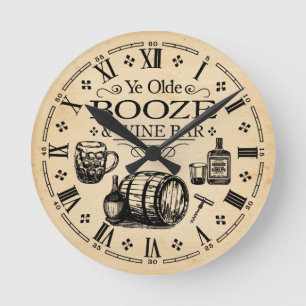 Vintage Bar Room Round Clock