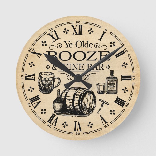 Vintage Bar Room Round Clock (Front)