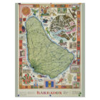 Vintage Barbados Island Map