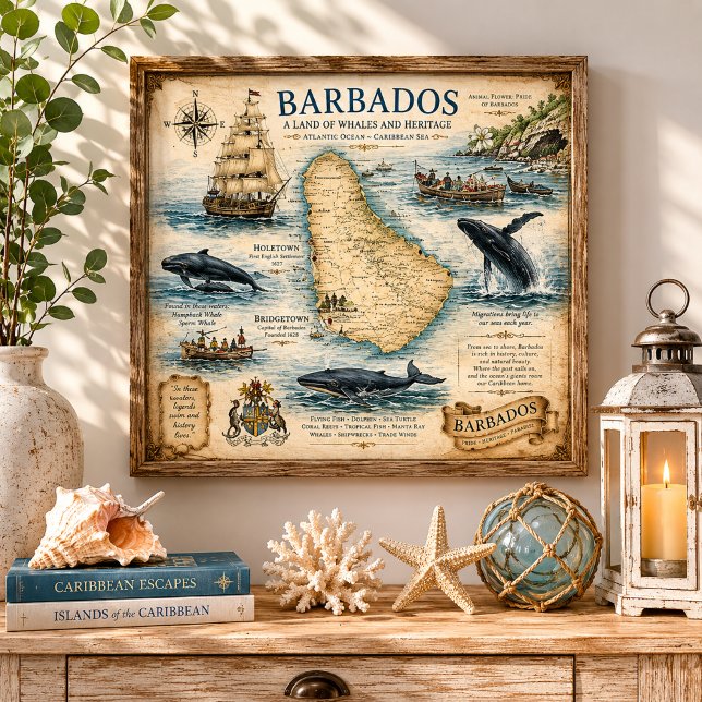 Vintage Barbados Nautical Map Wall art (Creator Uploaded)