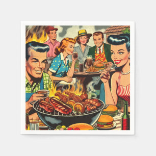 Vintage Barbecue Comics Napkin