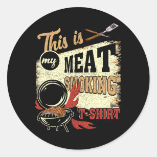 Vintage Barbecue Master Chef Grill This Is My Meat Classic Round Sticker