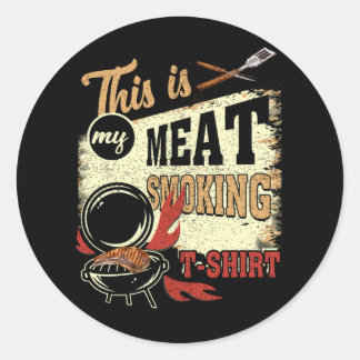 Vintage Barbecue Master Chef Grill This Is My Meat Classic Round Sticker