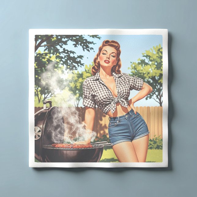 Vintage Barbecue Pin-up Napkin (Creator Uploaded)