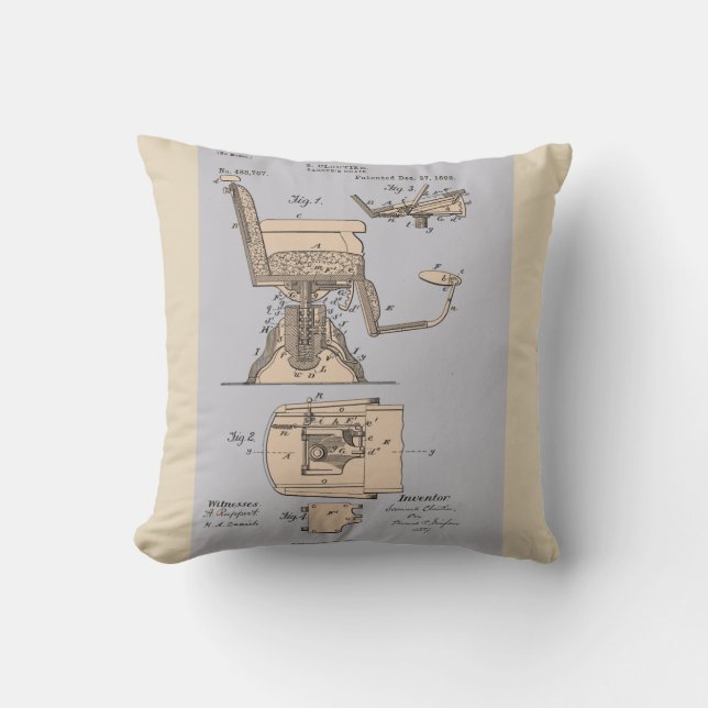 Vintage Barber Chair Patent Cushion (Front)