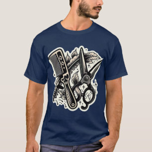 Vintage Barber Flash Tattoo T-Shirt 👕