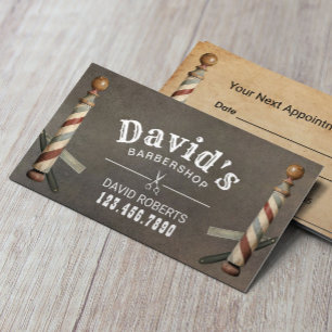 Vintage Barber Hair Stylist Razor Appointment Card