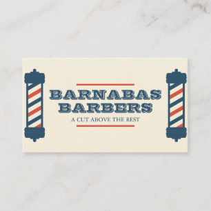 Vintage Barber Pole Barbershop Business Card