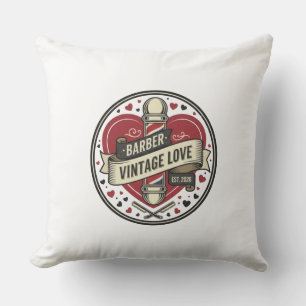 Vintage Barber Pole Love Heart Valentine Throw Pil Cushion