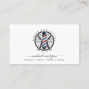 Vintage Barber Shop Hair Stylist Barber Business Card