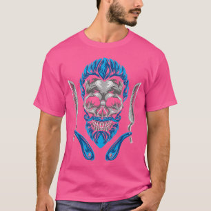 Vintage Barber Skull Hairdresser T-Shirt