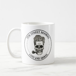 Vintage Barber Skull Logo Customisable Coffee Mug