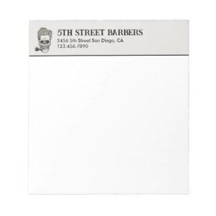 Vintage Barber Skull Logo Customisable Notepad