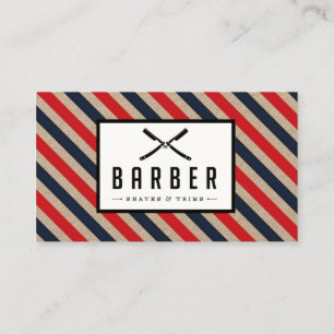 Vintage Barber Stripe Business Card
