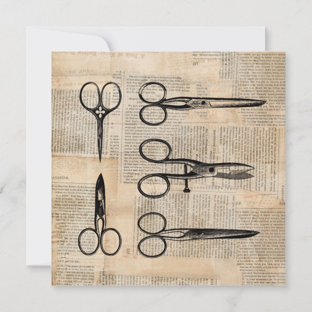 Vintage Barbers Shears Antique Scissors Invitation (Front)