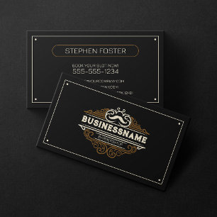 Vintage Barbershop Hair Cut Shaving Hair Stylist Business Card