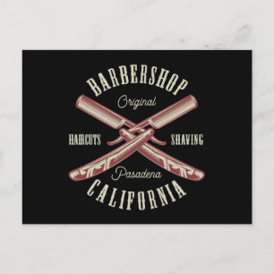 Vintage Barbershop logo Postcard
