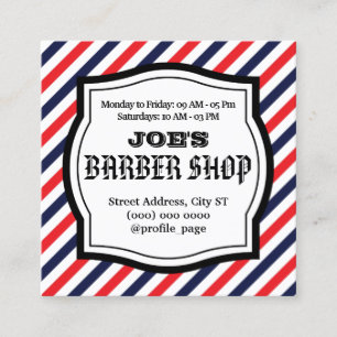 Vintage barbershop stripes  square business card