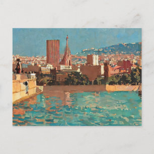 vintage Barcelona painting  Postcard
