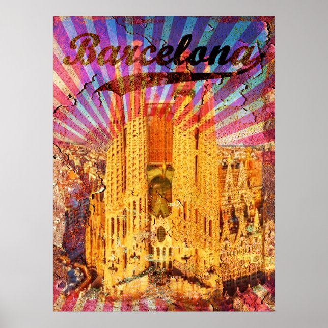 Vintage Barcelona Poster (Front)