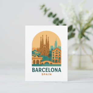 Vintage Barcelona Spain Travel – Sagrada Familia Postcard