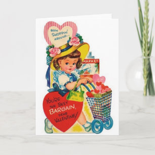 Vintage Bargain Shopper Valentine's Day Card