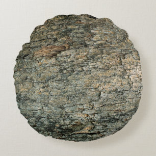 Vintage bark wood backgroundabstract, graphic deco round cushion