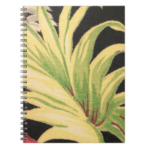 Vintage Barkcloth Fabric Print Spiral Notebook
