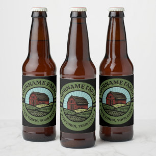 Vintage Barn ADD NAME Country Farm Crops Farmer Beer Bottle Label