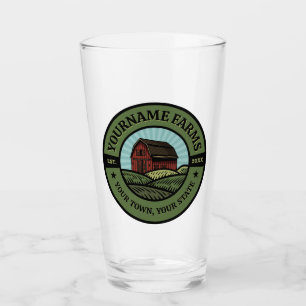 Vintage Barn ADD NAME Country Farm Crops Farmer Glass