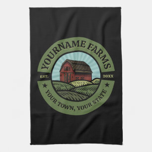 Vintage Barn ADD NAME Country Farm Crops Farmer  Tea Towel