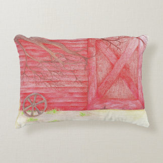 "Vintage" Barn Door Illustration Decorative Cushion