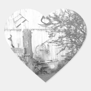Vintage Barn Heart Sticker