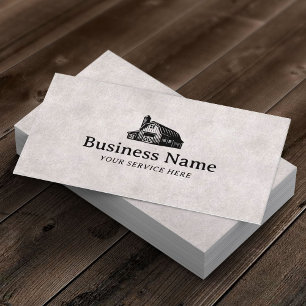 Vintage Barn House Logo Rustic Country Farm Business Card