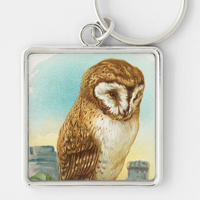 Vintage Barn Owl Key Ring (Front)
