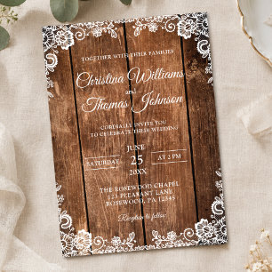 Vintage Barn Wedding Invitation