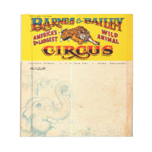 Vintage Barnes & Bailey Circus Notepad