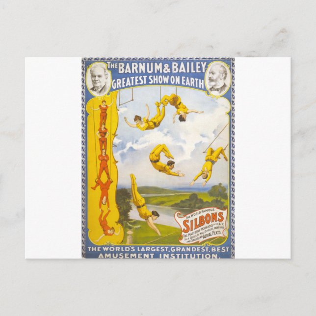 Vintage Barnum and Bailey Circus Postcard (Front)