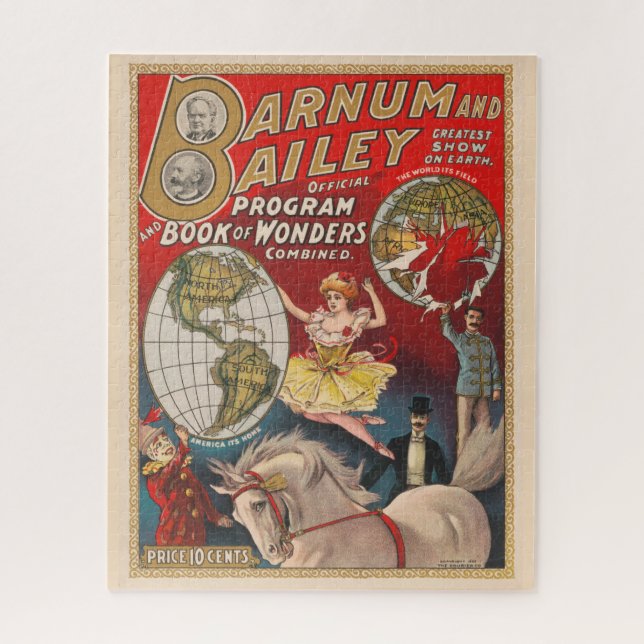 Vintage Barnum And Bailey Program Cover Jigsaw Puzzle (Vertical)