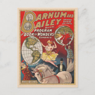 Vintage Barnum And Bailey Program Cover Postcard