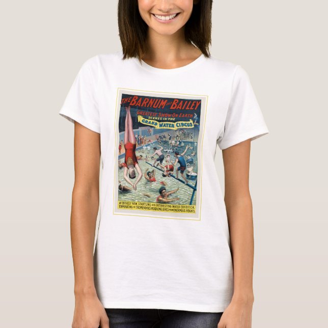 Vintage Barnum & Bailey Circus Poster T-Shirt (Front)